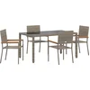 Image de vidaXL - Tuin - Eettafel - Set - 5 - st - Grijs - poly - rattan