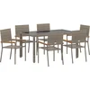 Image de vidaXL - Tuin - Eettafel - Set - 7 - pcs - Grijs - poly - rattan