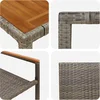 Image de vidaXL - Tuin - Eettafel - Set - 3 - pcs - Grijs - poly - rattan