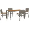 Image de vidaXL - Tuin - Eettafel - Set - 5 - st - Grijs - poly - rattan