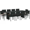 Image de vidaXL - Tuin - Eettafel - Set - 11 - pcs - Zwart - poly - rattan