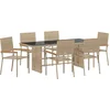Image de vidaXL - Tuin - Eettafel - Set - 7 - st - Beige - poly - rattan