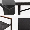 Image de vidaXL - Tuin - Eettafel - Set - 9 - pcs - Zwart - poly - rattan