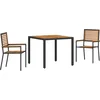 Image de vidaXL - Tuin - Eettafel - Set - 3 - st - Zwart - en - Bruin - poly - rattan