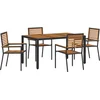 Image de vidaXL - Tuin - Eettafel - Set - 5 - pcs - Zwart - en - Bruin - poly - rattan