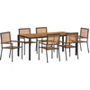 Image de vidaXL - Tuin - Eettafel - Set - 7 - pcs - Zwart - en - Bruin - poly - rattan