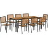 Image de vidaXL - Tuin - Eettafel - Set - 9 - pcs - Zwart - en - Bruin - poly - rattan