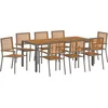 Image de vidaXL - Tuin - Eettafel - Set - 9 - pcs - Grijs - en - Bruin - poly - rattan
