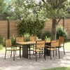 Image de vidaXL - Tuin - Eettafel - Set - 7 - pcs - Zwart - en - Bruin - poly - rattan