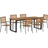 Image de vidaXL - Tuin - Eettafel - Set - 7 - pcs - Grijs - Massief - Acacia - Hout