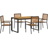 Image de vidaXL - Tuin - Eettafel - Set - 5 - pcs - Zwart - en - Bruin - poly - rattan