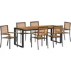 Image de vidaXL - Tuin - Eettafel - Set - 7 - pcs - Zwart - en - Bruin - poly - rattan