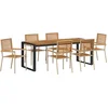 Image de vidaXL - Tuin - Eettafel - Set - 7 - pcs - Beige - en - Bruin - poly - rattan