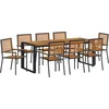 Image de vidaXL - Tuin - Eettafel - Set - 9 - pcs - Zwart - en - Bruin - poly - rattan