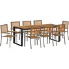 Image de vidaXL - Tuin - Eettafel - Set - 9 - pcs - Grijs - en - Bruin - poly - rattan
