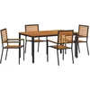 Image de vidaXL - Tuin - Eettafel - Set - 5 - pcs - Zwart - en - Bruin - poly - rattan