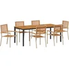 Image de vidaXL - Tuin - Eettafel - Set - 7 - pcs - Beige - en - Bruin - poly - rattan