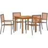 Image de vidaXL - Tuin - Eettafel - Set - 5 - pcs - Grijs - Massief - Acacia - Hout