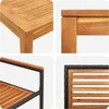 Image de vidaXL - Tuin - Eettafel - Set - 3 - pcs - Zwart - Massief - Acacia - Hout