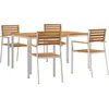 Image de vidaXL - Tuin - Eettafel - Set - 5 - pcs - Bruin - Massief - Acacia - Hout