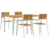 Image de vidaXL - Buiten - Eettafel - Set - 5 - st - 150 - x - 90 - x - 75 - cm