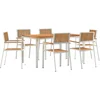 Image de vidaXL - Buiten - Eettafel - Set - 7 - st - 150 - x - 90 - x - 75 - cm