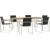 Image de vidaXL - Tuin - Eettafel - Set - 7 - pcs - Bruin - Massief - Teakhout