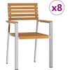 Image de vidaXL - Tuinstoel - 8 - pcs - Olie - Natuurlijk - Massief - Acacia - Hout