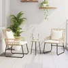 Image de vidaXL - Tuin - Eettafel - Set - 3 - pcs - Bruin - en - Crème - poly - rattan