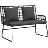 Image de vidaXL - Tuinbank - Zwart - en - Anthraciet - poly - rattan