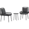 Image de vidaXL - Tuin - Eettafel - Set - 3 - pcs - Zwart - en - Anthraciet - poly - rattan