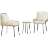 Image de vidaXL - Tuin - Eettafel - Set - 3 - pcs - Bruin - en - Crème - poly - rattan