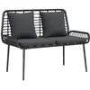 Image de vidaXL - Tuinbank - Zwart - en - Anthraciet - poly - rattan