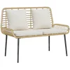 Image de vidaXL - Tuinbank - Bruin - en - Crème - poly - rattan