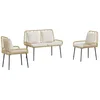 Image de vidaXL - Tuin - Eettafel - Set - 3 - pcs - Bruin - en - Crème - poly - rattan