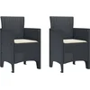 Image de vidaXL - Tuinstoel - 2 - pcs - Antraciet - 53 - x - 49 - x - 85 - cm - PP