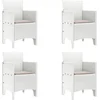 Image de vidaXL - Tuinstoel - met - kussen - 4 - pcs - Wit - 53 - x - 49 - x - 85 - cm - Polypropyleen
