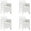 Image de vidaXL - Tuinstoel - met - kussen - 4 - pcs - Wit - 53 - x - 49 - x - 85 - cm - Polypropyleen