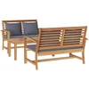 Image de vidaXL - Tuinbank - Set - 3 - pcs - Naturel - Massief - Teakhout