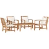 Image de vidaXL - Tuinbank - Set - 5 - pcs - Naturel - Massief - Teakhout