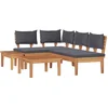 Image de vidaXL - Tuinbank - Set - 4 - pcs - Bruin - en - Grijs