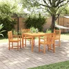 Image de vidaXL - Tuin - Eettafel - Set - 5 - pcs - Bruin - Massief - acaciahout