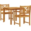 Image de vidaXL - Tuin - Eettafel - Set - 3 - pcs - Bruin - Massief - acaciahout