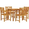 Image de vidaXL - Tuin - Eettafel - Set - 5 - st - Bruin - Massief - acaciahout