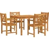 Image de vidaXL - Tuin - Eettafel - Set - 5 - pcs - Bruin - Massief - acaciahout