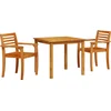 Image de vidaXL - Tuin - Eettafel - Set - 3 - pcs - Bruin - Massief - Acacia - Hout