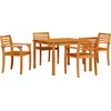Image de vidaXL - Tuin - Eettafel - Set - 5 - pcs - Bruin - Massief - Acacia - Hout