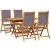 Image de vidaXL - Tuin - Eettafel - Set - 5 - pcs - Antraciet - Massief - Acacia - Hout