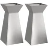 Image de vidaXL - Pilarenbak - 2 - pcs - Zilver - 35 - x - 35 - x - 73 - cm