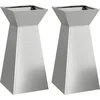 Image de vidaXL - Pilarenbak - 2 - pcs - Zilver - 35 - x - 35 - x - 73 - cm